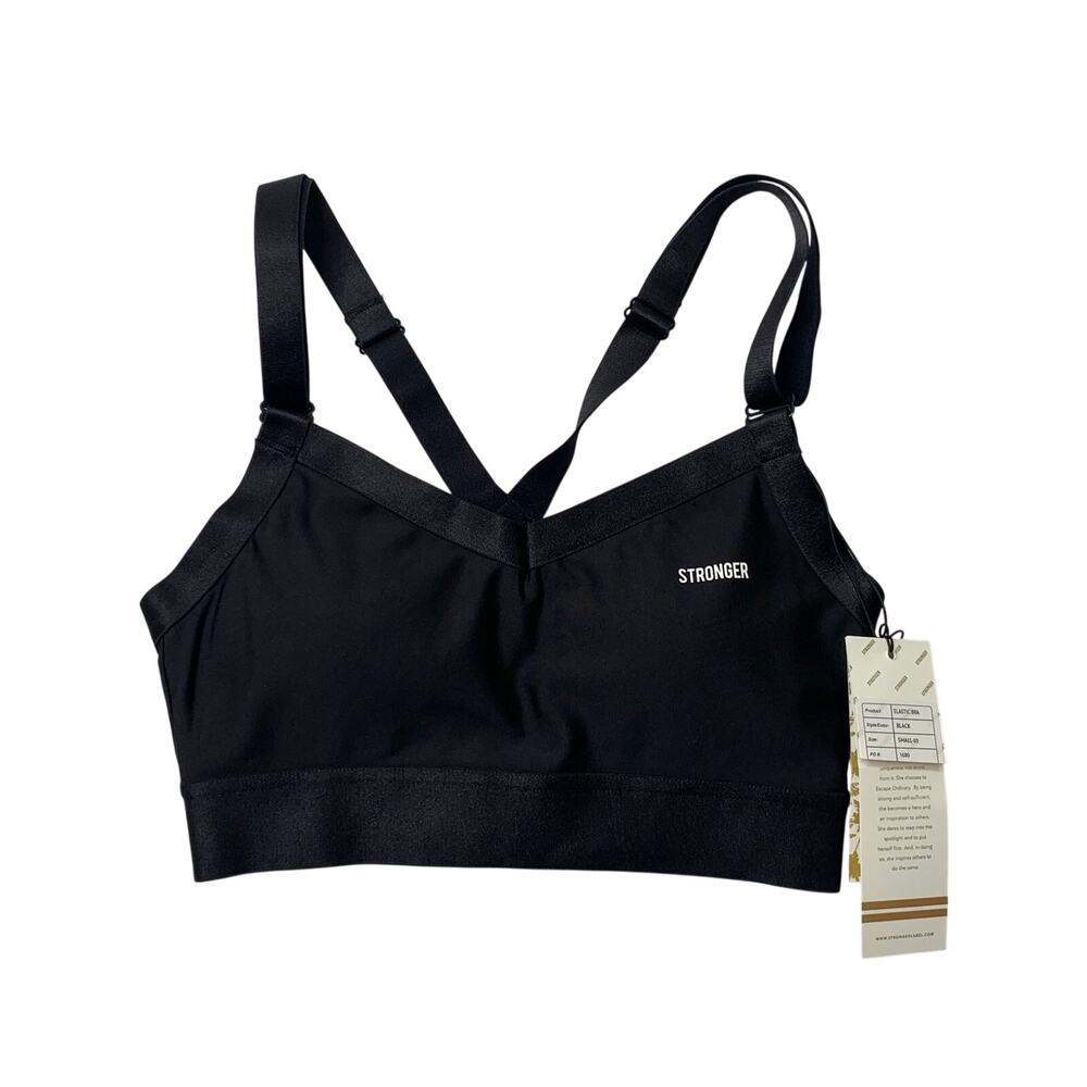 Stronger Sports Bras Womens S Small Black Cutout Crossback High Support Padded
